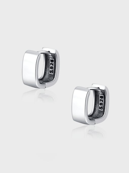 KDP-Silver 925 Sterling Silver Geometric Minimalist Huggie Earring 3