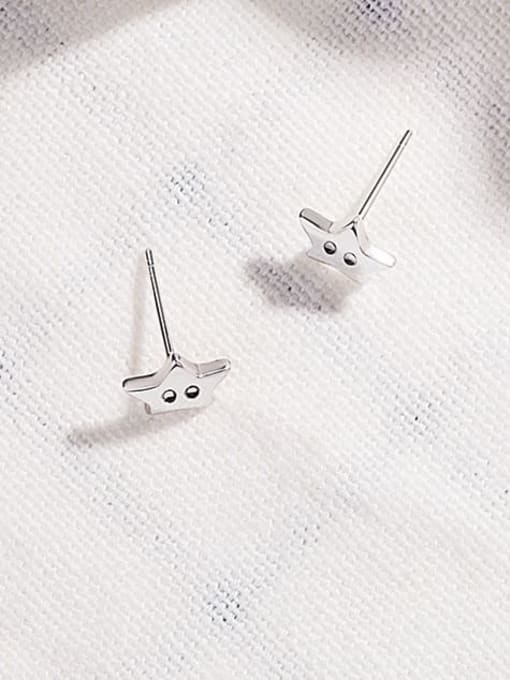 HAHN 925 Sterling Silver Vintage  Smiley five-pointed star Stud Earring 3