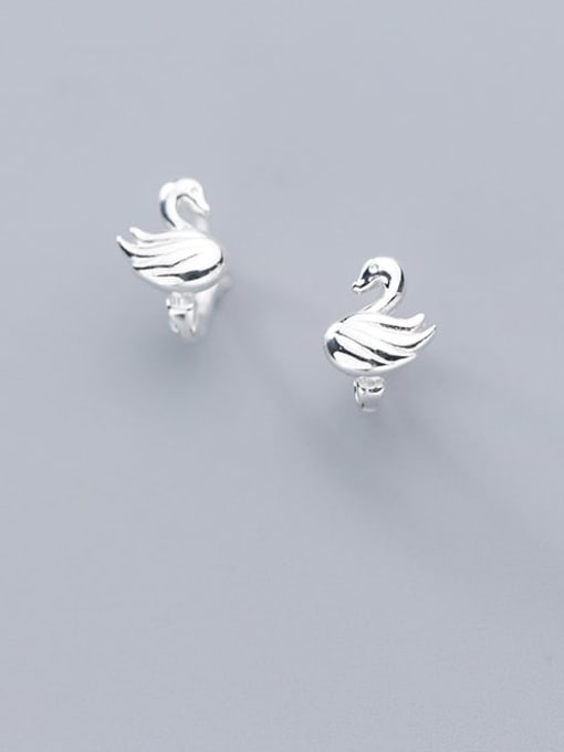 Rosh 925 Sterling Silver Cubic Zirconia Swan Cute Stud Earring 1