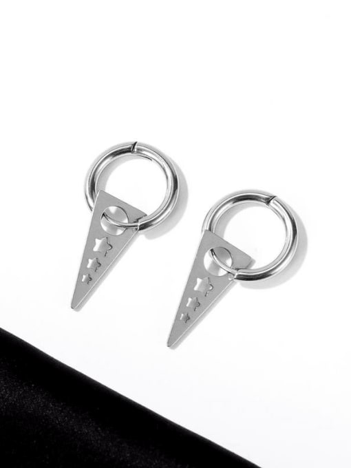 Open Sky Titanium Triangle Minimalist Huggie Earring 2