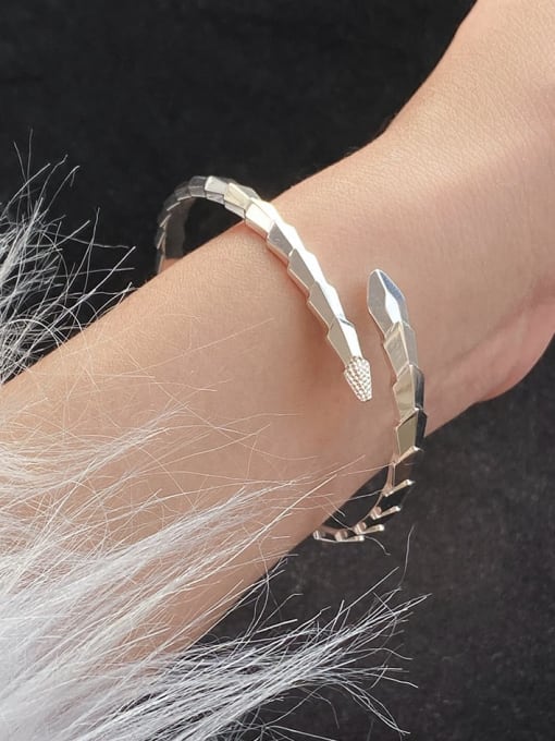 Rosh 925 Sterling Silver Snake Vintage Cuff Bangle 1