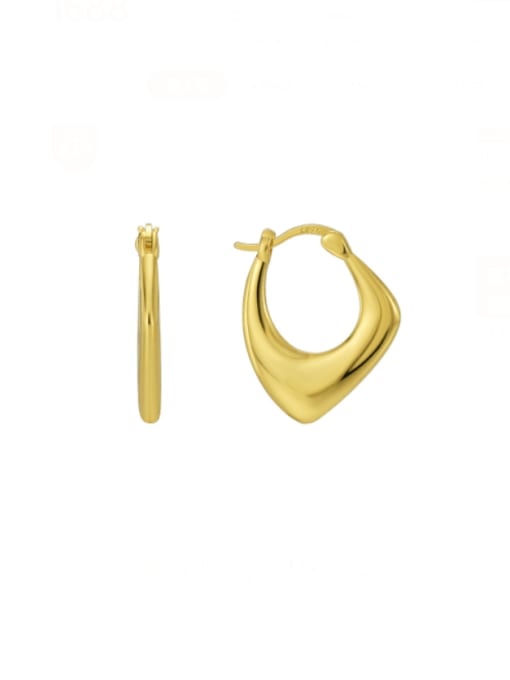 Gold Geometry Brass Geometric Minimalist Huggie Earring