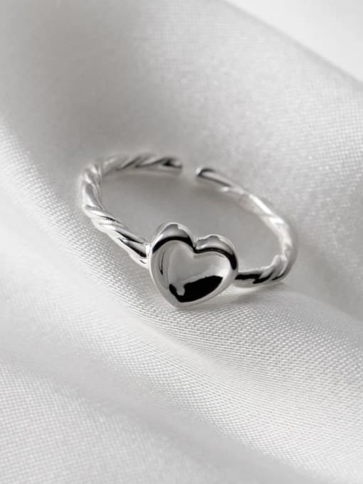 S925 Silver Ring 925 Sterling Silver Heart Minimalist Band Ring