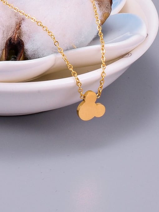 Gold Solid Titanium Hollow Smooth Mouse Minimalist Choker Necklace