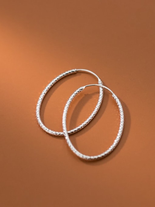 Rosh 925 Sterling Silver Geometric Minimalist Hoop Earring