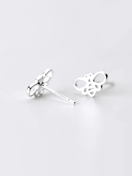 Rosh 925 Sterling Silver Hollow Bee Trend Stud Earring