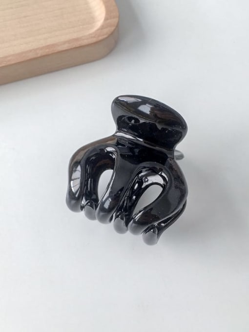 Black 5cm Alloy Cellulose Acetate Cute Geometric  Jaw Hair Claw