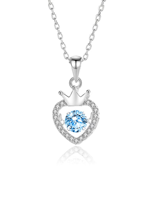 BC-Swarovski Elements 925 Sterling Silver Moissanite Heart Dainty Necklace 0