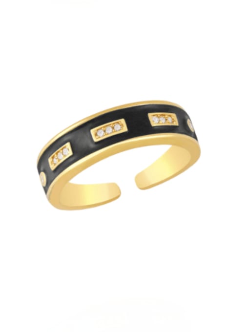 CC Brass Enamel Geometric Minimalist Band Ring 3