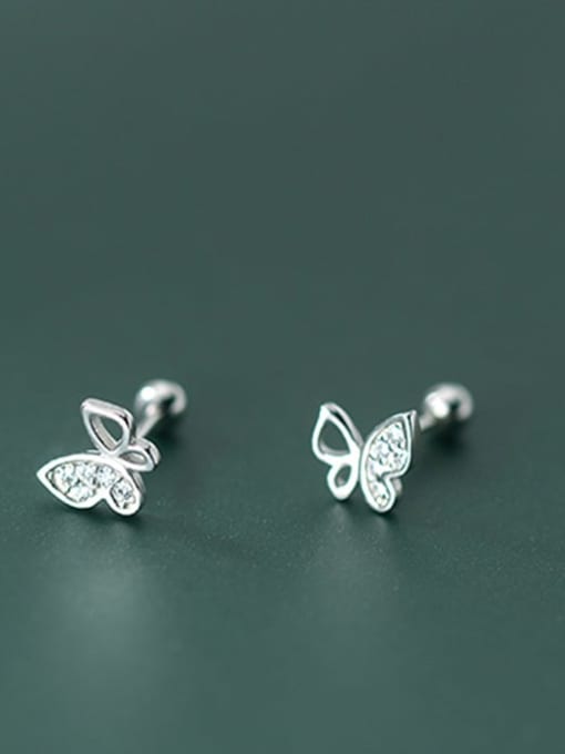 Rosh 925 Sterling Silver Cubic Zirconia Butterfly Cute Stud Earring 0