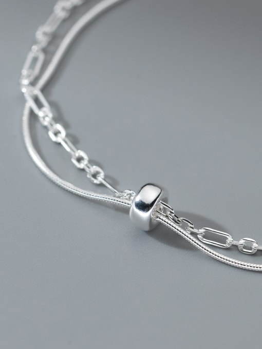 Rosh 925 Sterling Silver Geometric Minimalist Strand Bracelet 2