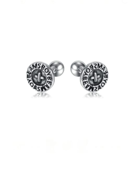 753 steel ear nails Stainless steel Cross Vintage Stud Earring