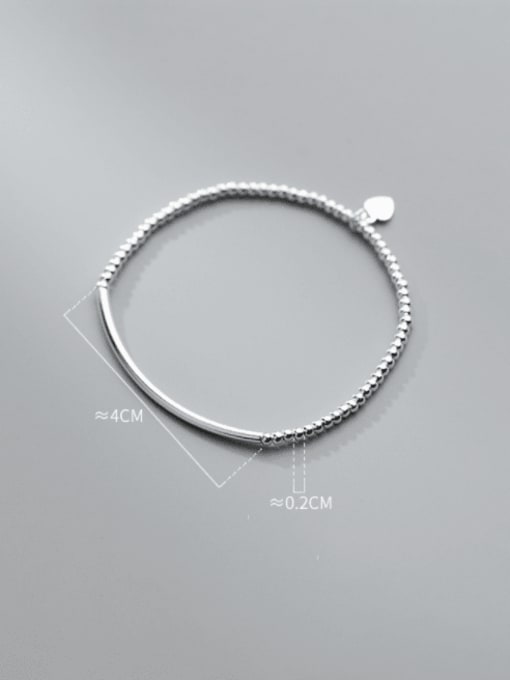 Rosh 925 Sterling Silver Bead Geometric Minimalist Beaded Bracelet 1