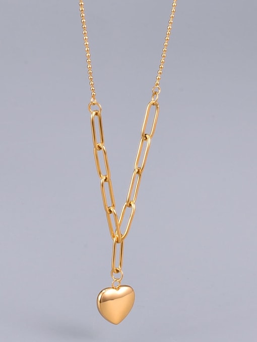 A TEEM Titanium Smooth Heart Minimalist Pendant Necklace 4
