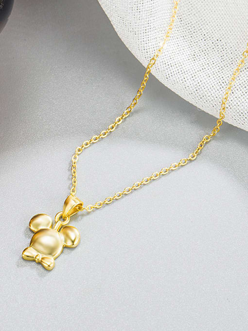 HAHN 925 Sterling Silver Bowknot Cute Mickey Mouse Pendant Necklace 2