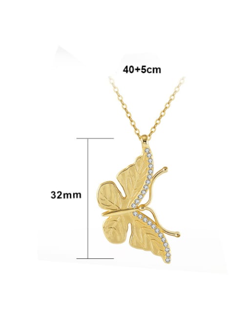 RINNTIN 925 Sterling Silver Cubic Zirconia Butterfly Minimalist Necklace 3