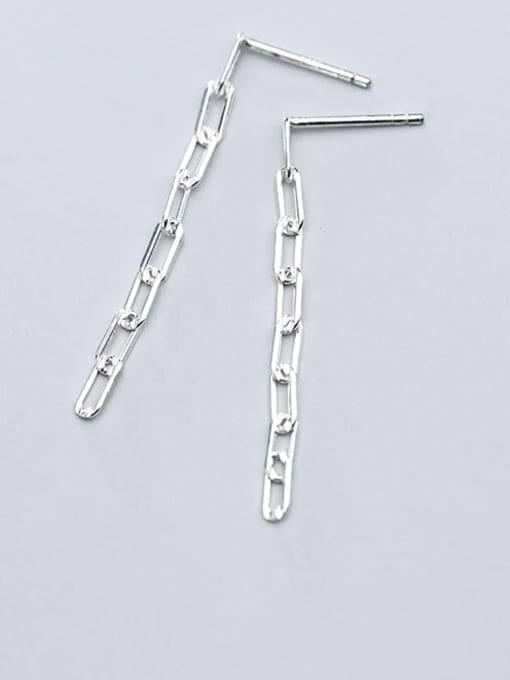 Rosh 925 Sterling Silver Hollow Geometric Chain  Minimalist Drop Earring 1