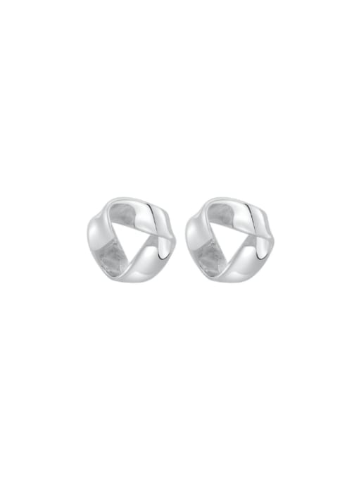 White gold triangle earrings 925 Sterling Silver Geometric Minimalist Stud Earring