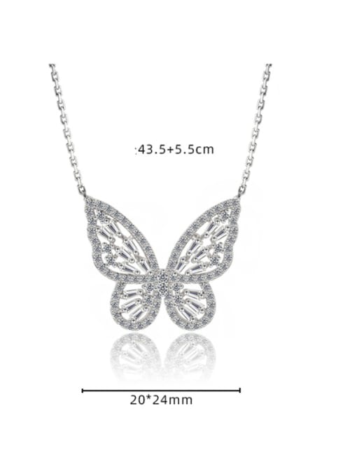 DUDU Brass Cubic Zirconia Butterfly Dainty Necklace 3