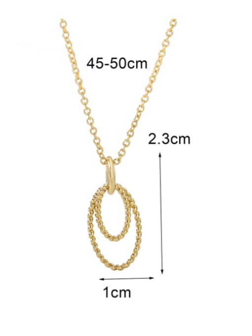 CHARME Brass Gold Fried Dough Twist Double Ring Necklace 2