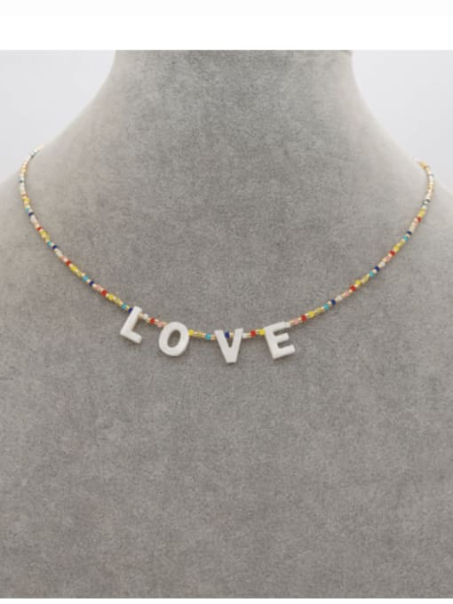 Roxi Miyuki Millet Bead Multi Color Letter Bohemia Handmade Beaded Necklace 1