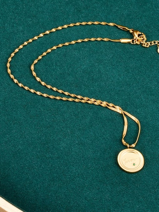 A TEEM Titanium Steel Round Vintage Necklace 1