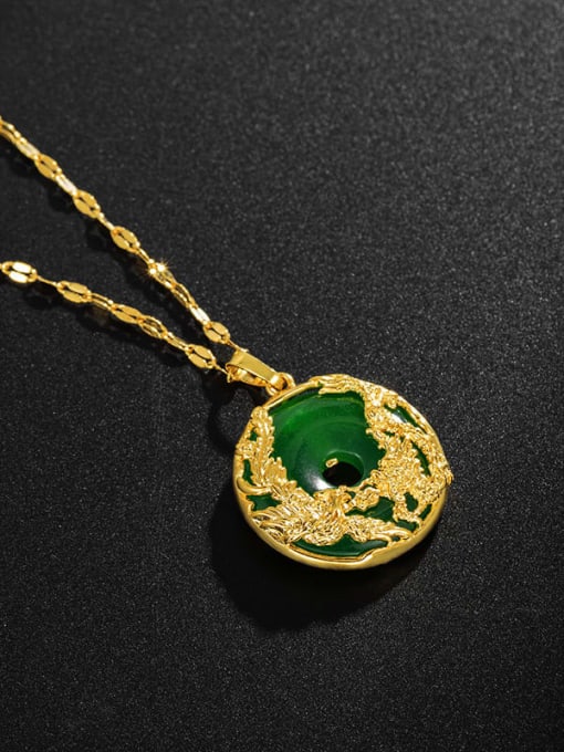XP Alloy Green Round Trend Necklace 2