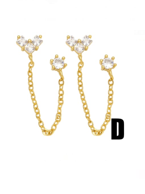 D Brass Imitation Pearl Pentagram Trend Stud Earring