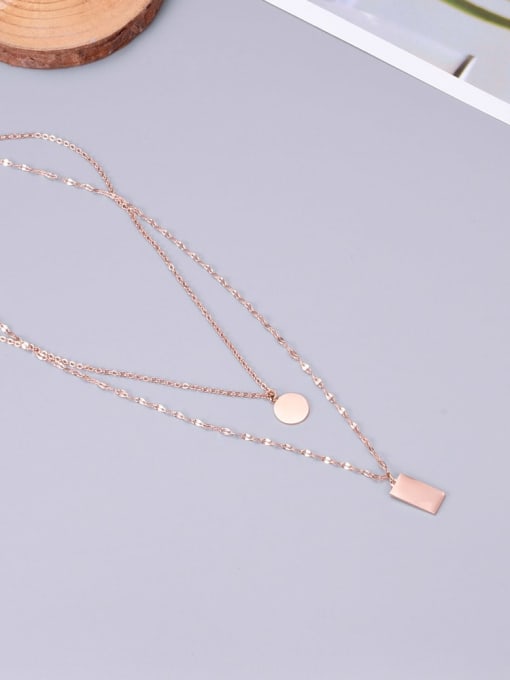 A TEEM Titanium Rectangle Minimalist Multi Strand Necklace 2