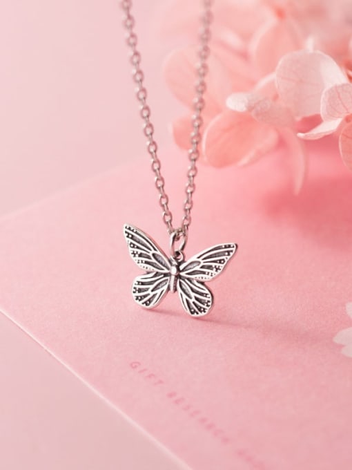 Rosh 925 Sterling Silver Butterfly Vintage Necklace 1
