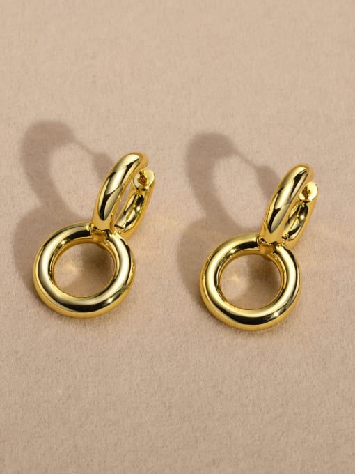 CONG Brass Geometric Minimalist Drop Earring 3