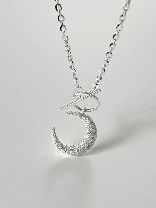 Boomer Cat 925 Sterling Silver Moon Vintage Necklace 0