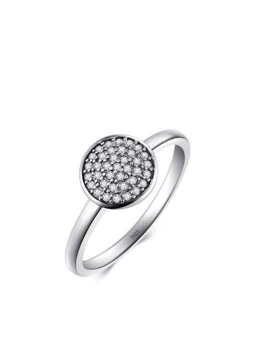 MODN 925 Sterling Silver Cubic Zirconia Round Vintage Band Ring 0