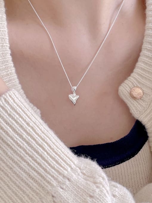 Boomer Cat 925 Sterling Silver Heart Minimalist Necklace 1