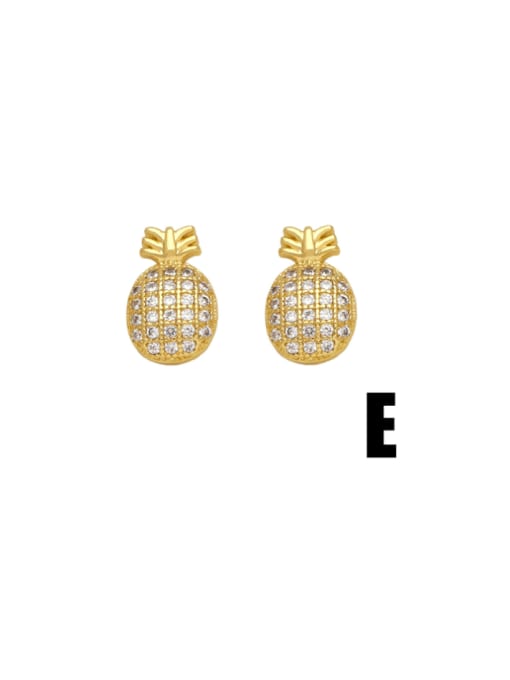 E Brass Cubic Zirconia Star Dainty Stud Earring