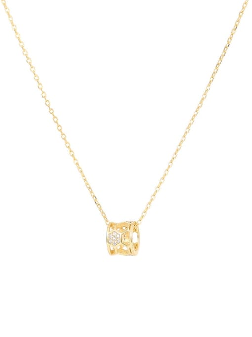 NS892 gold 925 Sterling Silver Cubic Zirconia Geometric Dainty Necklace