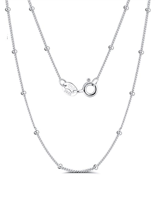 RINNTIN 925 Sterling Silver  Minimalist Sideways Bead Chain