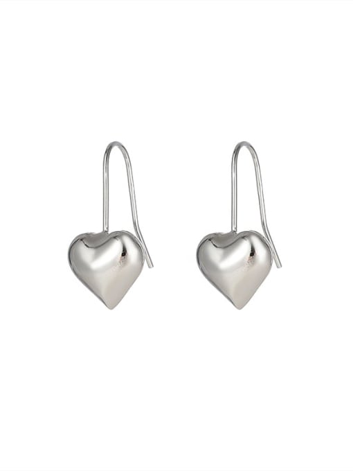 BeiFei Minimalism Silver 925 Sterling Silver Heart Minimalist Hook Earring 0