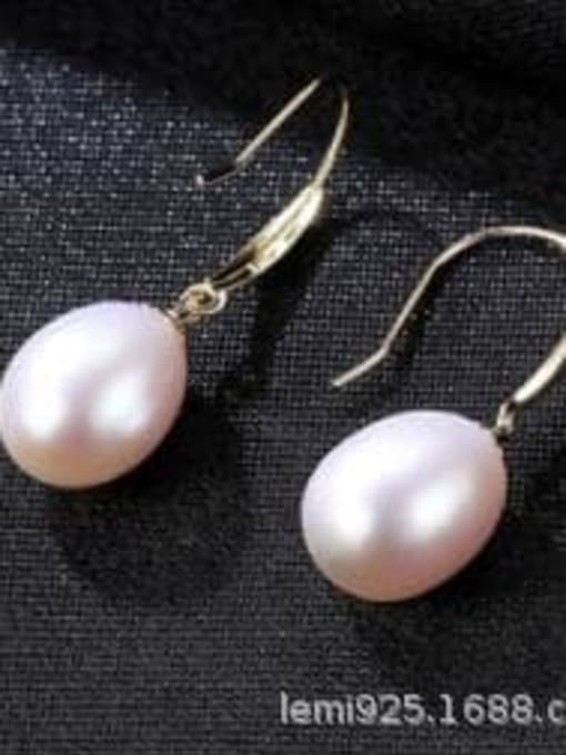 White 04b04 925 Sterling Silver Freshwater Pearl Multi Color Oval Minimalist Hook Earring