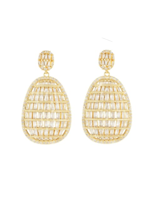 L.WIN Brass Cubic Zirconia Geometric Luxury Drop Earring 3