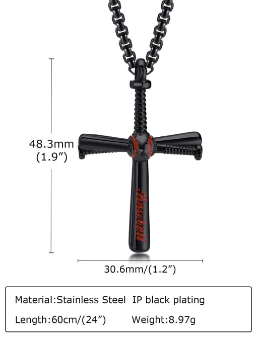 CONG Stainless steel Cross Hip Hop Regligious Necklace 4