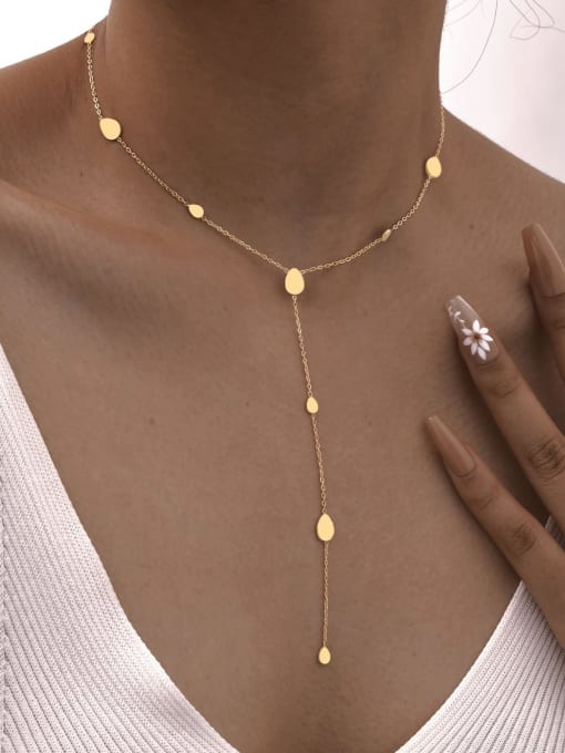 LI MUMU Stainless steel Tassel Minimalist Lariat Necklace 0