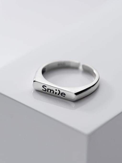 Rosh 925 Sterling Silver Letter Minimalist Band Ring 4