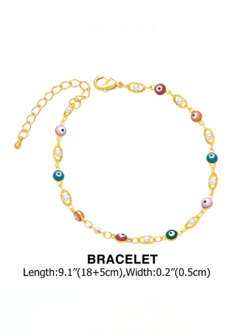 CC Brass Multi Color Enamel  Bohemia Evil Eye  Bracelet and Necklace Set 3