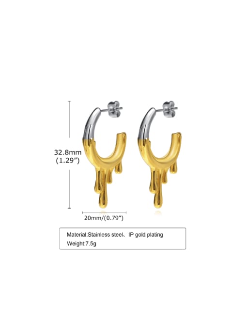 LI MUMU Stainless steel Water Drop Minimalist Stud Earring 2