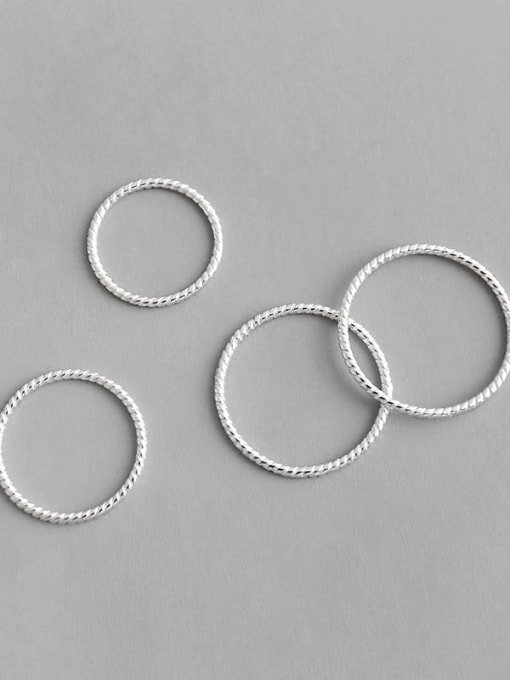 DAKA 925 Sterling Silver Smooth Round Minimalist  Free Size Midi Ring 0