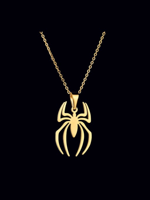 18K gold Titanium Steel Insect Minimalist Necklace
