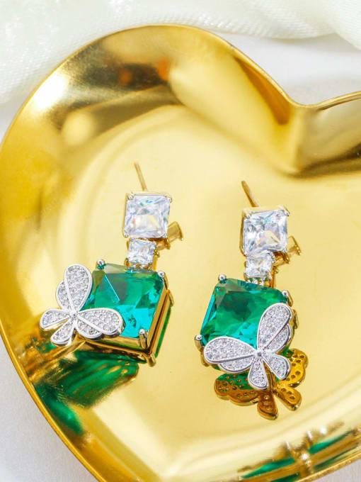 L.WIN Brass Cubic Zirconia Geometric Luxury Cluster Earring 1