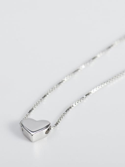 XBOX 925 Sterling Silver Smooth Heart Minimalist  Pendant Necklace 3