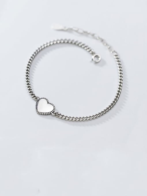 Rosh 925 Sterling Silver With Gold Plated Simplistic Heart Bracelets 1
